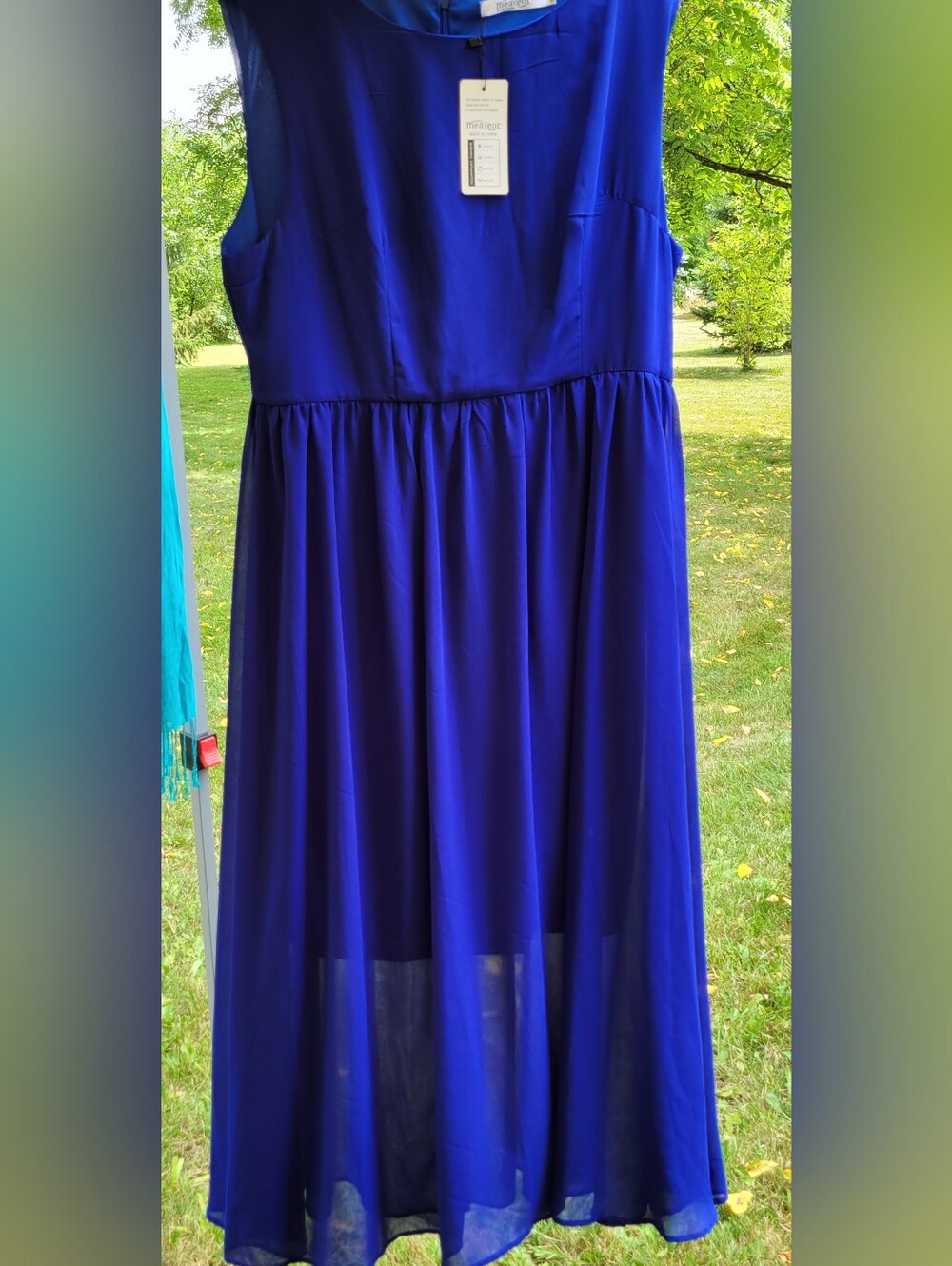 Royal Blue Sleeveless Midi Dress